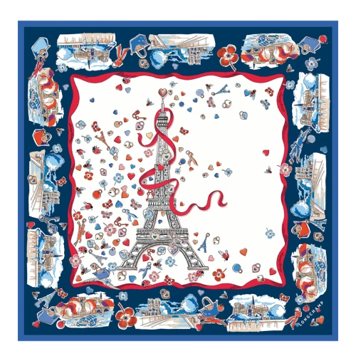 Silk scarf 50x50 Equestrian Tower