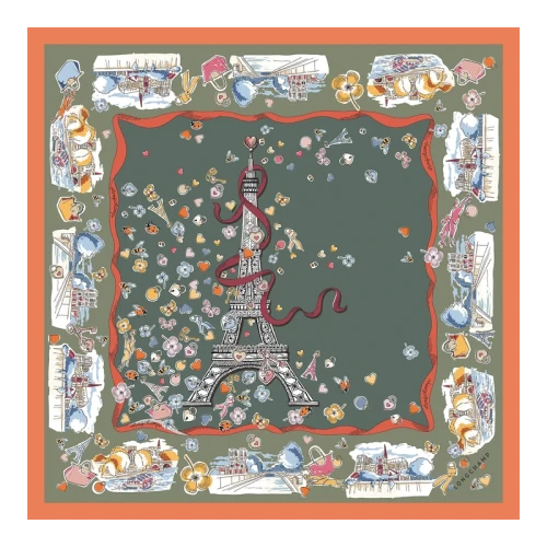 Silk scarf 50x50 Equestrian Tower