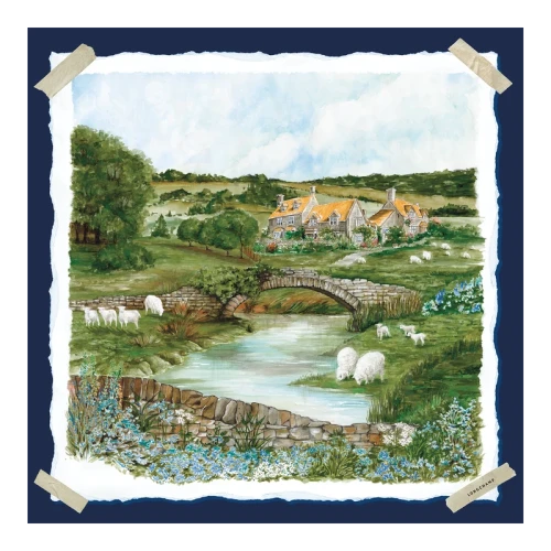 Silk scarf 70x70 Pastoral Beauty