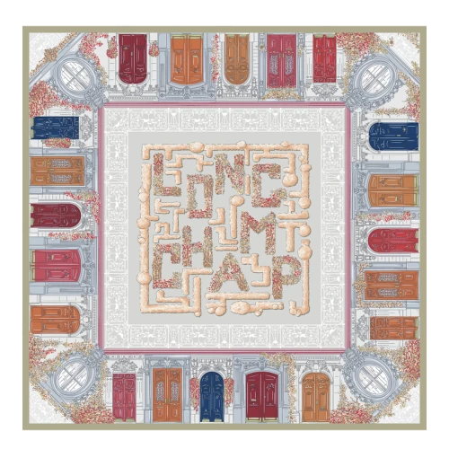 Silk scarf 90x90 Jardin Parisien