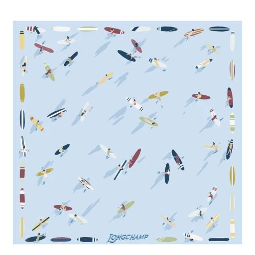 Silk scarf 50 En Attendant la Vague