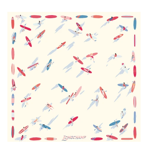 Silk scarf 50 En Attendant la Vague