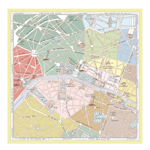 Silk scarf 90 A la Découverte de Paris