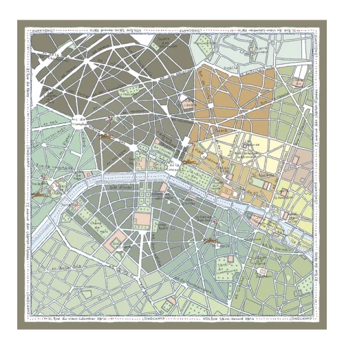 Silk scarf 90 A la Découverte de Paris