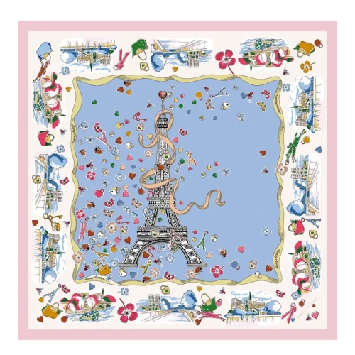 Silk scarf 50x50 Equestrian Tower