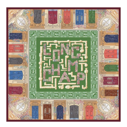 Silk scarf 90x90 Jardin Parisien