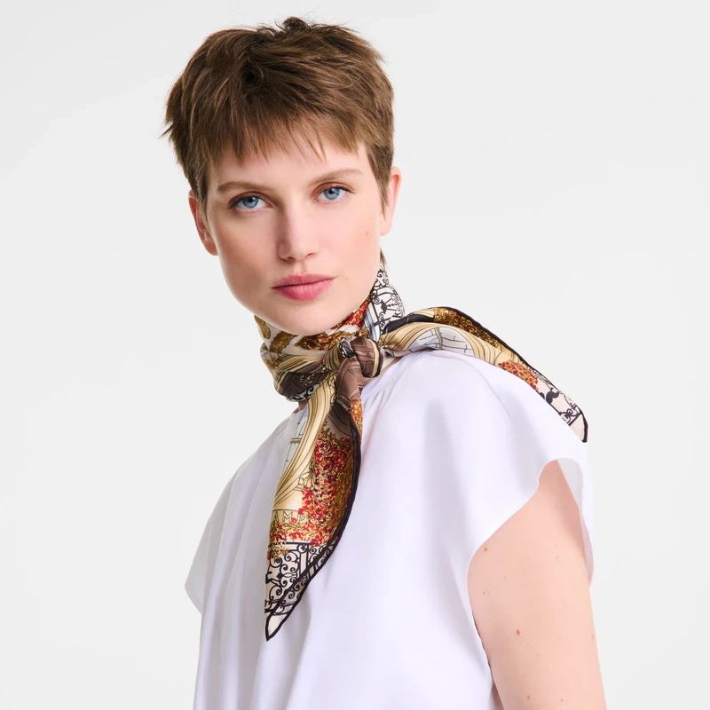 Silk scarf 90x90 Jardin Parisien