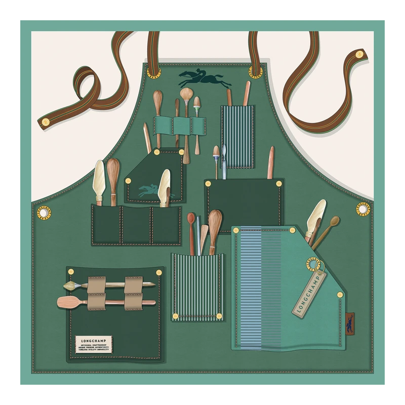 Silk scarf 50x50 Longchamp Worker