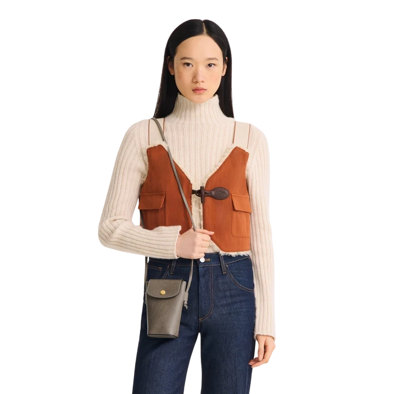 Phone case with leather lace Épure