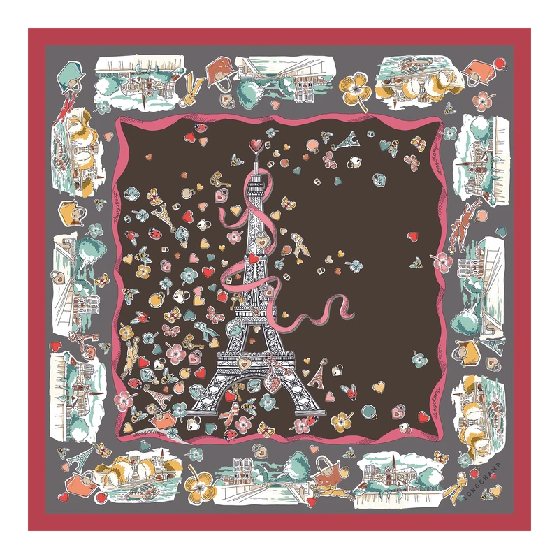 Silk scarf 50x50 Equestrian Tower
