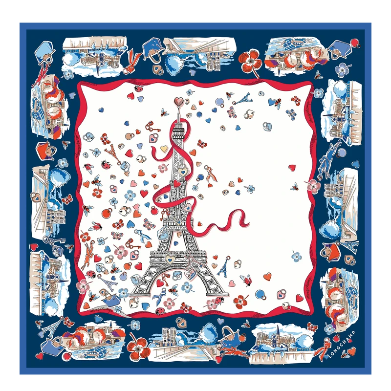Silk scarf 50x50 Equestrian Tower