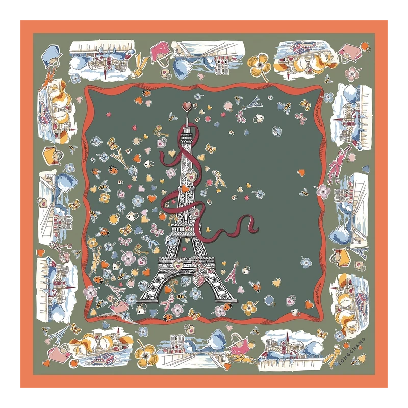 Silk scarf 50x50 Equestrian Tower