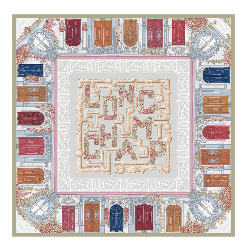 Silk scarf 90x90 Jardin Parisien