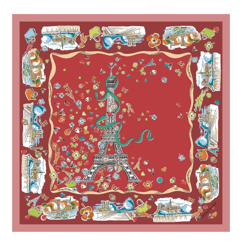 Silk scarf 50x50 Equestrian Tower