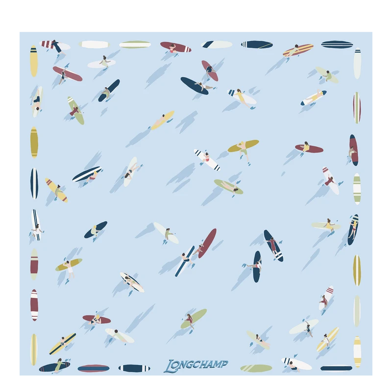 Silk scarf 50 En Attendant la Vague