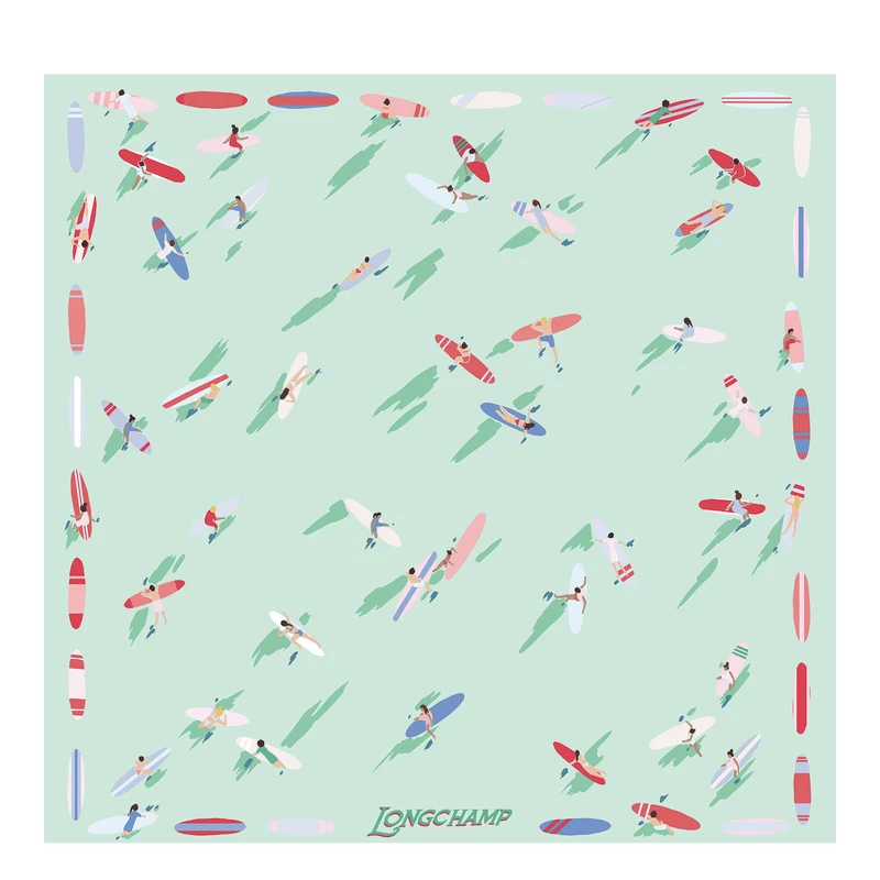 Silk scarf 50 En Attendant la Vague