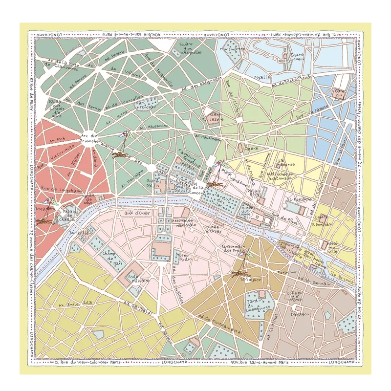 Silk scarf 90 A la Découverte de Paris