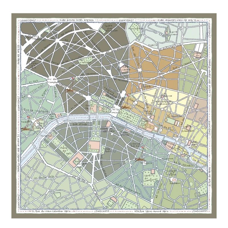 Silk scarf 90 A la Découverte de Paris