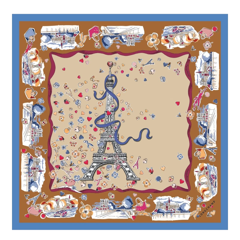Silk scarf 50x50 Equestrian Tower