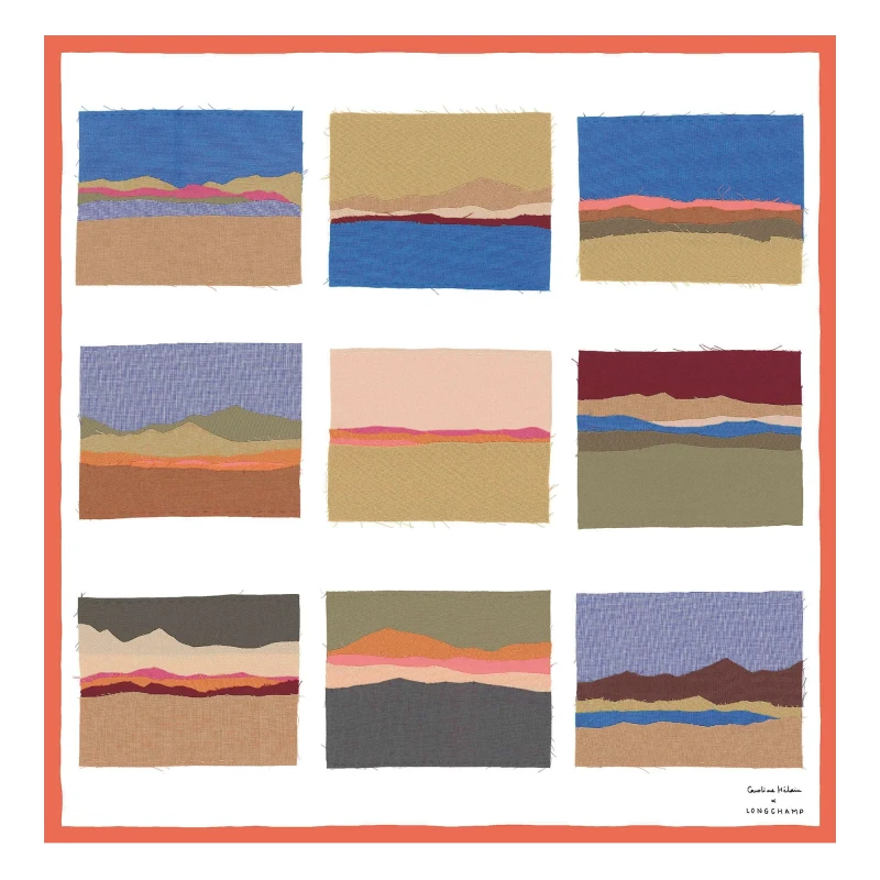 Silk scarf 70 Caroline Hélain x Longchamp