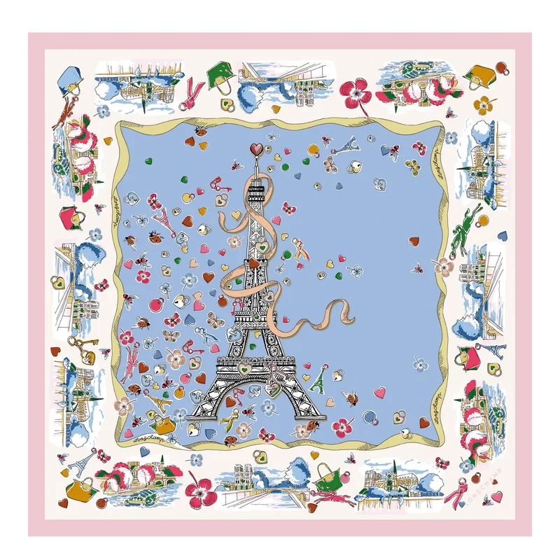 Silk scarf 50x50 Equestrian Tower