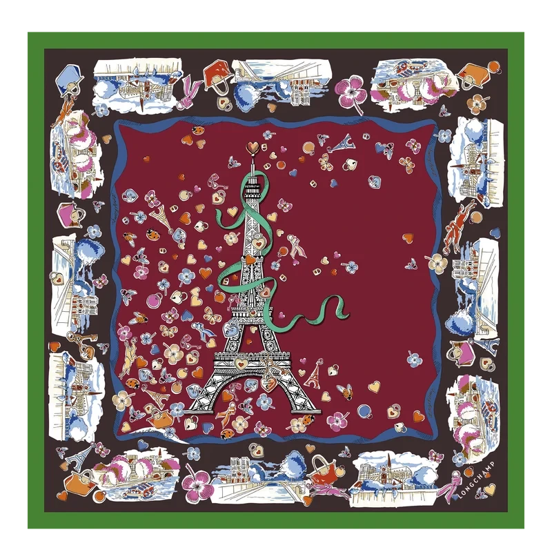 Silk scarf 50x50 Equestrian Tower