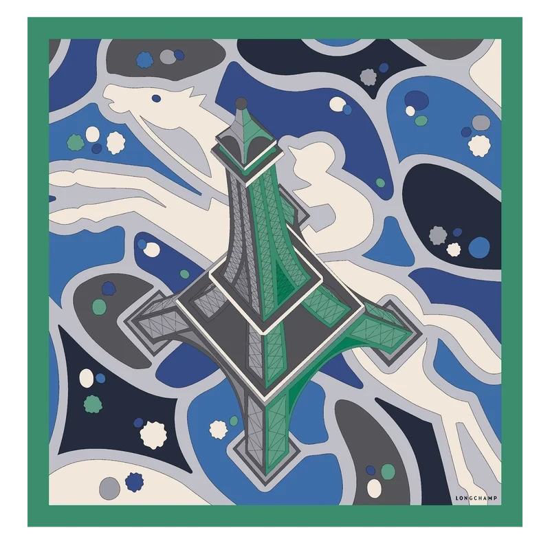Silk Scarf 70 Equestrian Tower