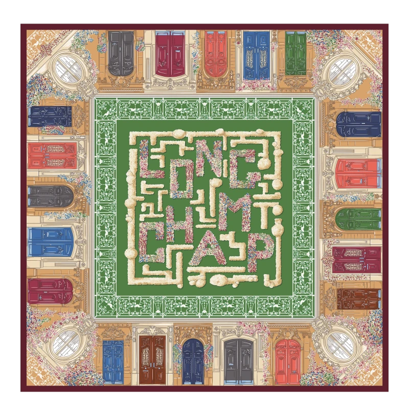 Silk scarf 90x90 Jardin Parisien